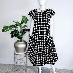 Balloon Style Ankle Length Elastic Hem Dress with Headwrap